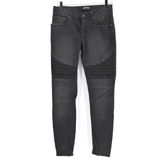 DENIM CO Mens Gray Moto Style Denim Jeans Skinny Cotton Blend Size 30 Length 31 - Picture 1 of 10